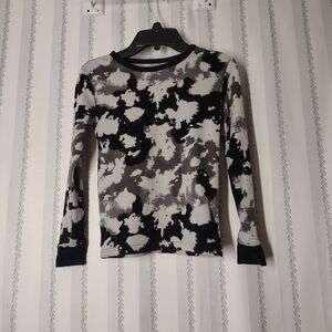 Cat & Jack Black and Gray Tie-Dye Long Sleeve Tee